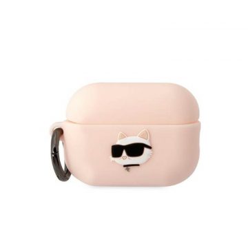   Karl Lagerfeld Silikonska NFT Choupette glava 3D - AirPods Pro 2 Case (ružičasta)