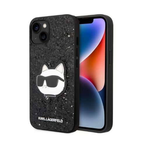 Karl Lagerfeld NFT Glitter Choupette Patch - maska ​​za iPhone 14 Plus (crna)