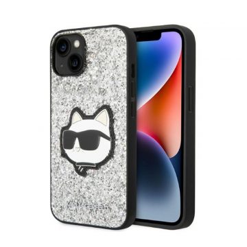   Karl Lagerfeld NFT Glitter Choupette Patch - maska ​​za iPhone 14 (srebrna)