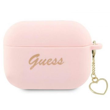   Guess Silicone Heart Charm - Futrola za Apple AirPods Pro 2 (roza)