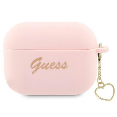 Guess Silicone Heart Charm - Futrola za Apple AirPods Pro 2 (roza)