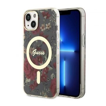 Guess Flower MagSafe - Maska za iPhone 14 (zelena)