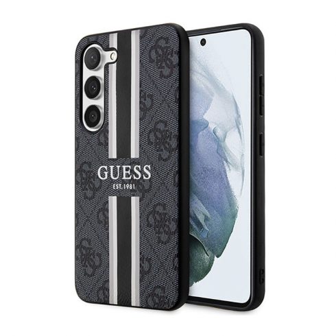 Guess 4G Printed Stripe - maska ​​za Samsung Galaxy S23 (crna)