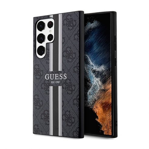 Guess 4G Printed Stripe - maska ​​za Samsung Galaxy S23 Ultra (crna)