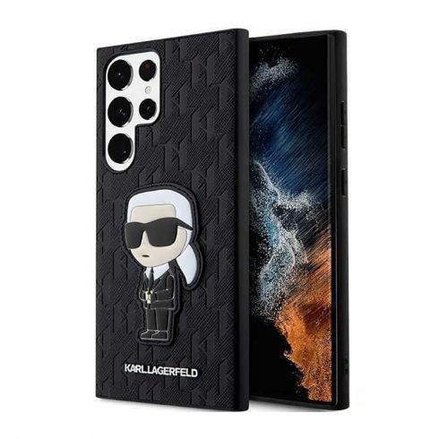 Karl Lagerfeld NFT Saffiano Monogram Ikonik - Futrola za Samsung Galaxy S23 Ultra (crna)