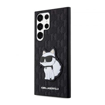   Karl Lagerfeld NFT Saffiano Monogram Choupette - maska ​​za Samsung Galaxy S23 Ultra (crna)