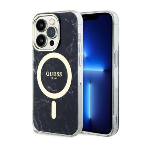 Guess Marble MagSafe - Maska za iPhone 14 Pro (crna)