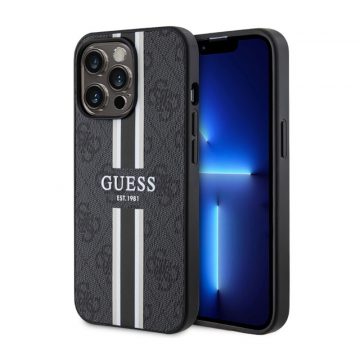   Guess 4G Printed Stripes MagSafe - maska ​​za iPhone 13 Pro (crna)