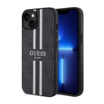   Guess 4G Printed Stripes MagSafe - maska ​​za iPhone 14 Plus (crna)