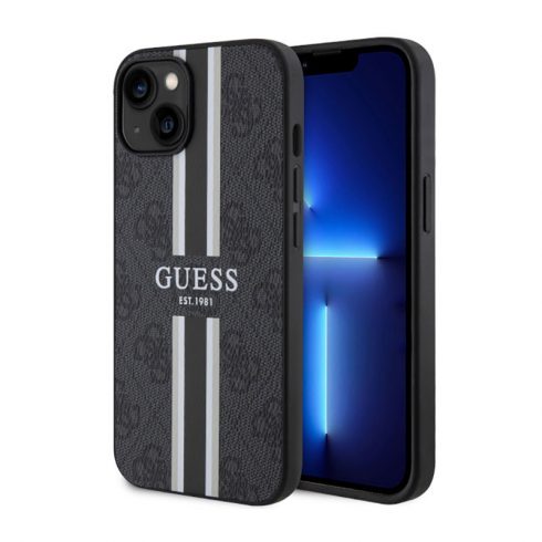 Guess 4G Printed Stripes MagSafe - maska ​​za iPhone 14 Plus (crna)