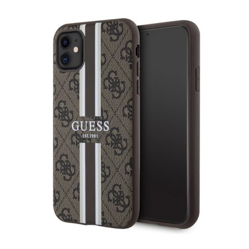 Guess 4G Printed Stripes MagSafe - maska ​​za iPhone 11 (smeđa)