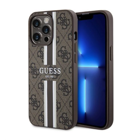 Guess 4G Printed Stripes MagSafe - maska ​​za iPhone 13 Pro (smeđa)