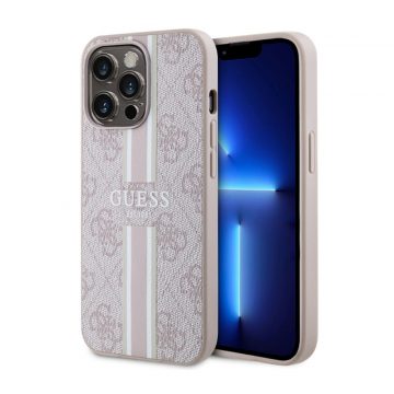   Guess 4G Printed Stripes MagSafe - maska ​​za iPhone 13 Pro (roza)