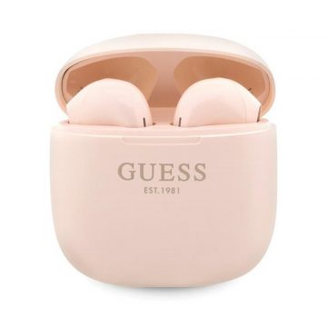   Guess True Wireless Script Logo BT5.3 - TWS slušalice + torbica za punjenje (roza)