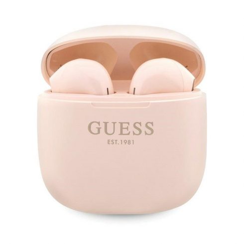 Guess True Wireless Script Logo BT5.3 - TWS slušalice + torbica za punjenje (roza)