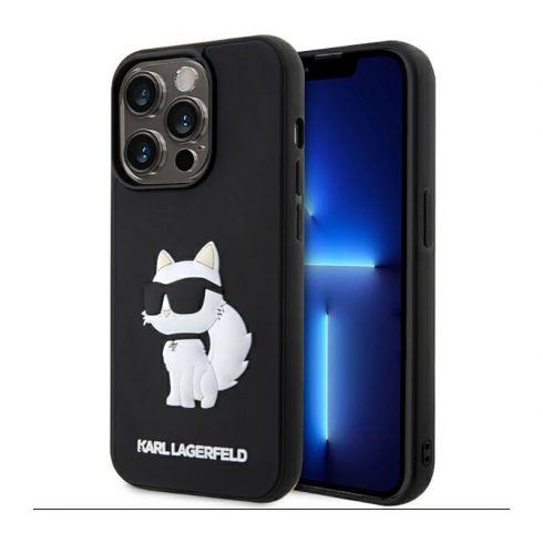 Karl Lagerfeld 3D Rubber NFT Choupette - maska ​​za iPhone 14 Pro (crna)