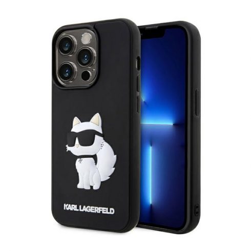 Karl Lagerfeld 3D Rubber NFT Choupette - maska ​​za iPhone 14 Pro Max (crna)