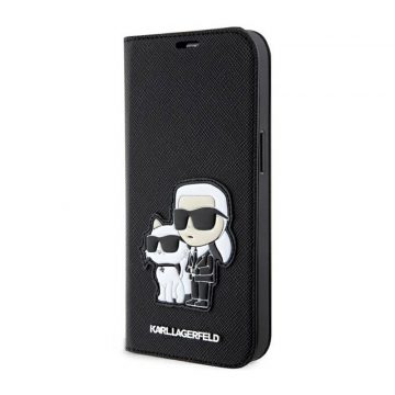   Karl Lagerfeld Booktype NFT Saffiano Karl & Choupette - futrola za telefon 14 Pro (crna)