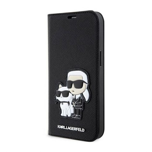 Karl Lagerfeld Booktype NFT Saffiano Karl & Choupette - futrola za telefon 14 Pro (crna)