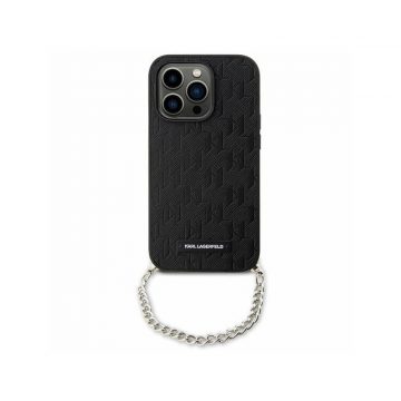   Karl Lagerfeld Saffiano Monogram Chain - Case za iPhone 14 (crna)