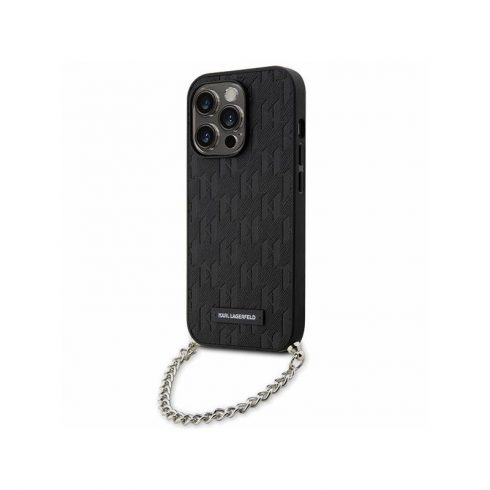 Karl Lagerfeld Saffiano Monogram Chain - Case za iPhone 14 Pro (crna)