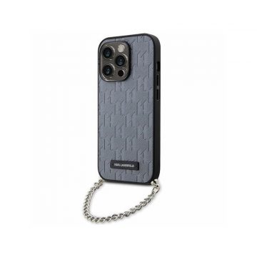   Karl Lagerfeld Saffiano Monogram Chain - Futrola za iPhone 14 Pro (srebrna)