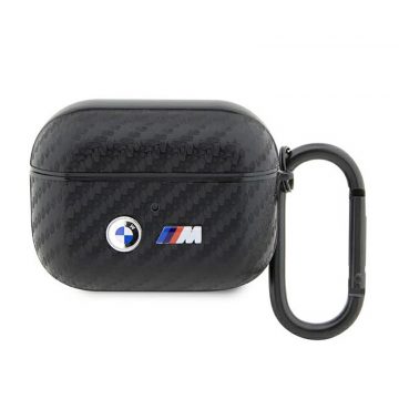   BMW Carbon dvostruki metalni logotip - torbica za Apple AirPods Pro (crna)