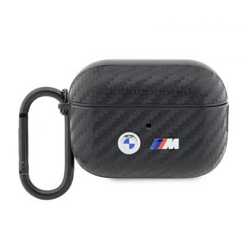   BMW Carbon dvostruki metalni logotip - torbica za Apple AirPods Pro 2 (crna)