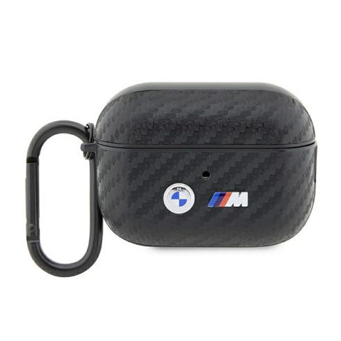 BMW Carbon dvostruki metalni logotip - torbica za Apple AirPods Pro 2 (crna)