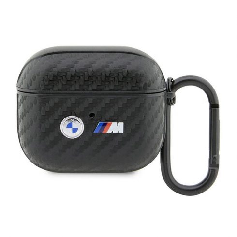 BMW Carbon dvostruki metalni logotip - futrola za AirPods 3 (crna)