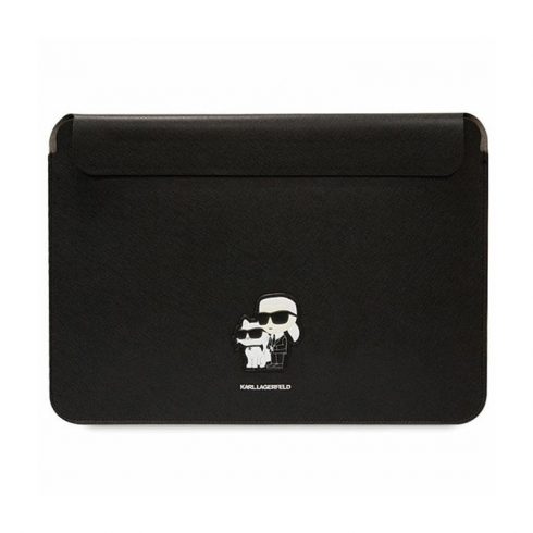 Karl Lagerfeld NFT Saffiano Karl & Choupette Sleeve - 16" torbica za prijenosno računalo (crna)