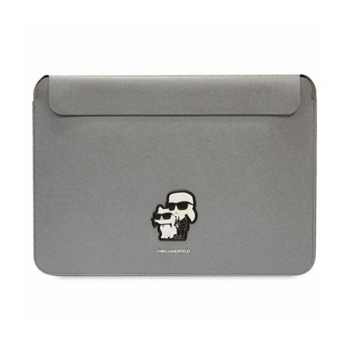 Karl Lagerfeld NFT Saffiano Karl & Choupette Sleeve - 16" torbica za prijenosno računalo (srebrna)