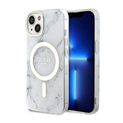 Guess Marble MagSafe - Maska za iPhone 14 (bijela)