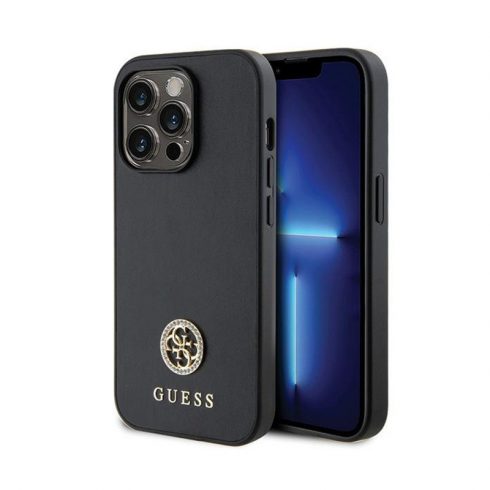 Guess 4G Strass Metal Logo - Futrola za iPhone 15 Pro (crna)