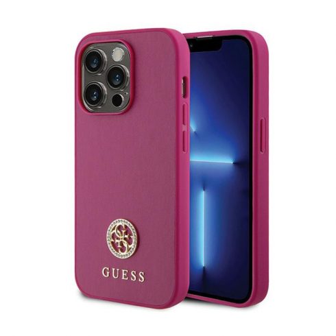 Guess 4G Strass Metal Logo - Futrola za iPhone 15 Pro (roza)