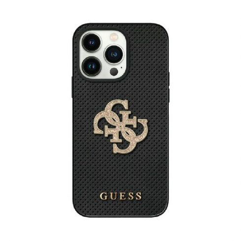 Guess Perforated 4G Glitter - iPhone 15 Case (crna)