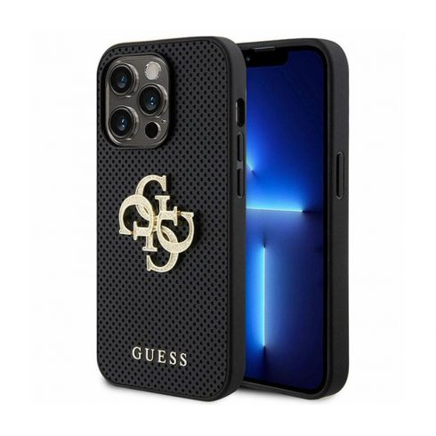 Guess Perforated 4G Glitter - iPhone 15 Pro Case (crna)