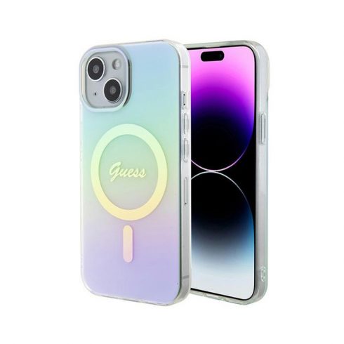 Guess IML Iridescent MagSafe - iPhone 15 Case (tirkizna)