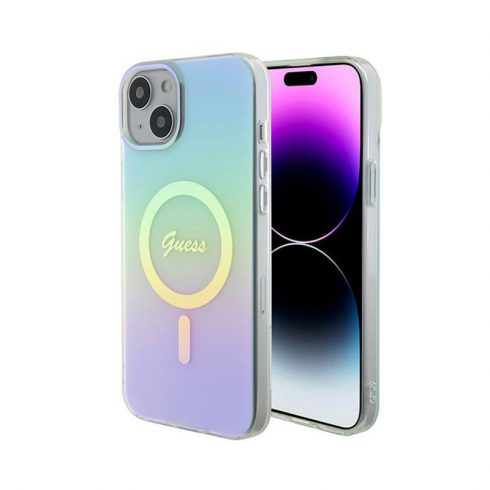 Guess IML Iridescent MagSafe - iPhone 15 Plus Case (tirkizna)