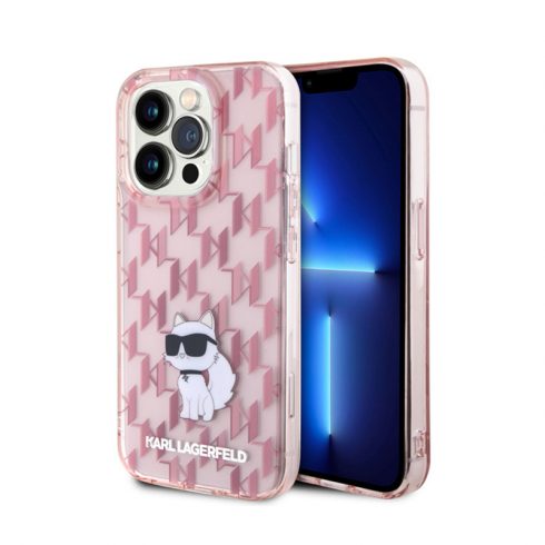 Karl Lagerfeld Monogram Choupette - maska ​​za iPhone 15 Pro Max (roza)