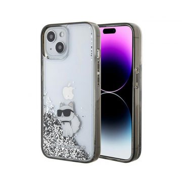   Karl Lagerfeld Liquid Glitter Choupette - futrola za iPhone 15 (prozirna)