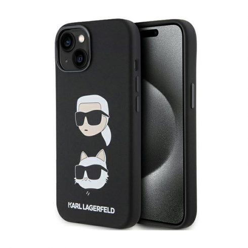 Karl Lagerfeld Silikonske Karl & Choupette Heads - iPhone 15 Plus Case (crna)