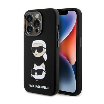   Karl Lagerfeld Silikonske Karl & Choupette Heads - iPhone 15 Pro Case (crna)