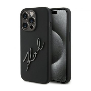   Karl Lagerfeld Silikonska Karl Script - iPhone 15 Pro Max Case (crna)