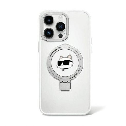 Karl Lagerfeld stalak za prstenje Choupette Head MagSafe - futrola za iPhone 15 Plus (bijela)