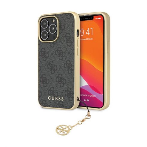 Guess 4G Charms Collection - maska ​​za iPhone 14 Pro (siva)