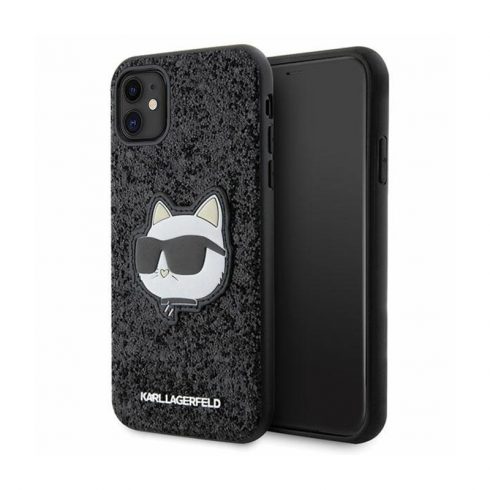 Karl Lagerfeld NFT Glitter Choupette Patch - maska ​​za iPhone 11 (crna)