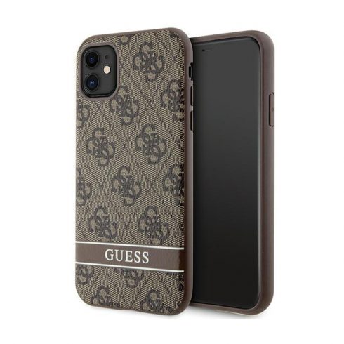 Guess 4G Printed Stripe - maska ​​za iPhone 11 / iPhone XR (smeđa)