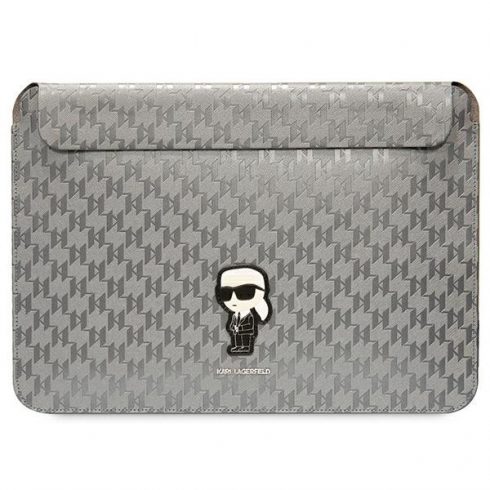 Karl Lagerfeld NFT Saffiano Monogram Ikonik Karl Sleeve - 14" torbica za prijenosno računalo (srebrna)