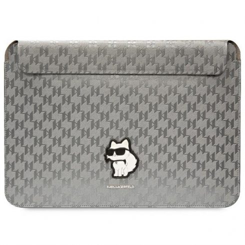 Karl Lagerfeld NFT Saffiano Monogram Ikonik Choupette rukav - 14" torbica za prijenosno računalo (srebrna)